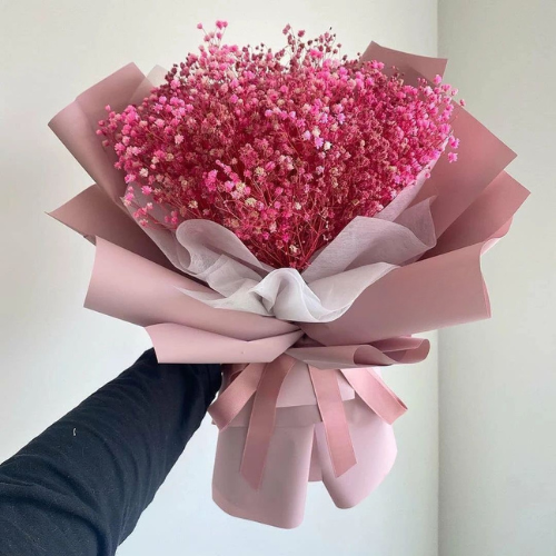 Hot Pink Baby's Breath Cloud Bouquet