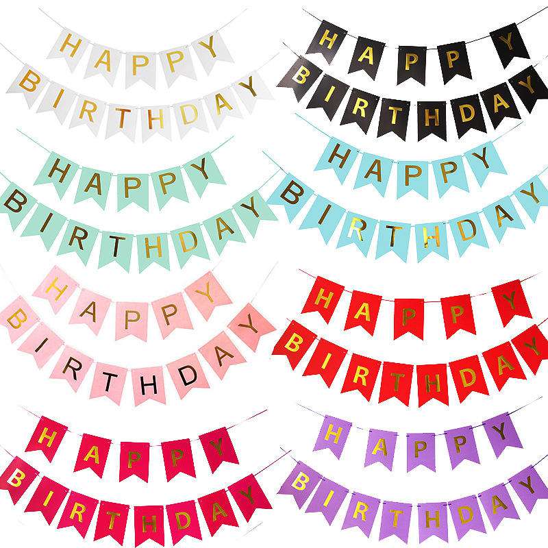 Premium Fishtail "Happy Birthday" Banner Flags