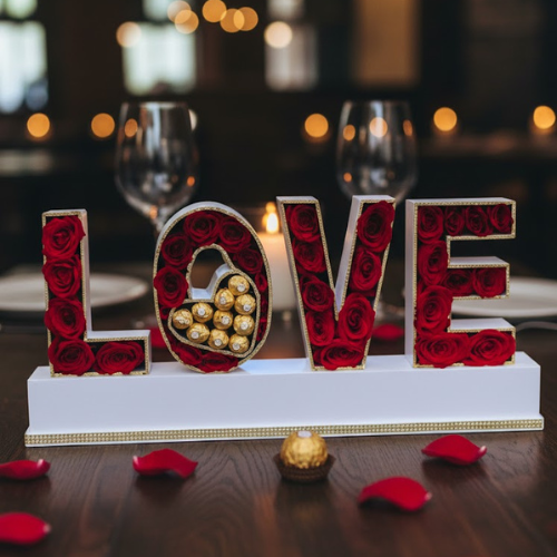 The "L O V E" Grandeur Signature Rose & Ferrero Statement Gift Box