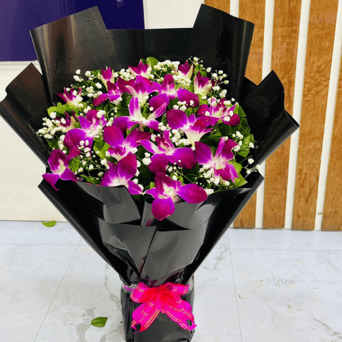 A Royal Purple Orchid Bouquet