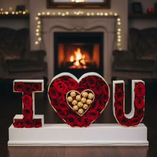 The "I LOVE U" Grandeur Rose & Ferrero Statement Gift Box