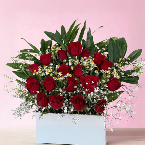 Red Rose Box Arrangement