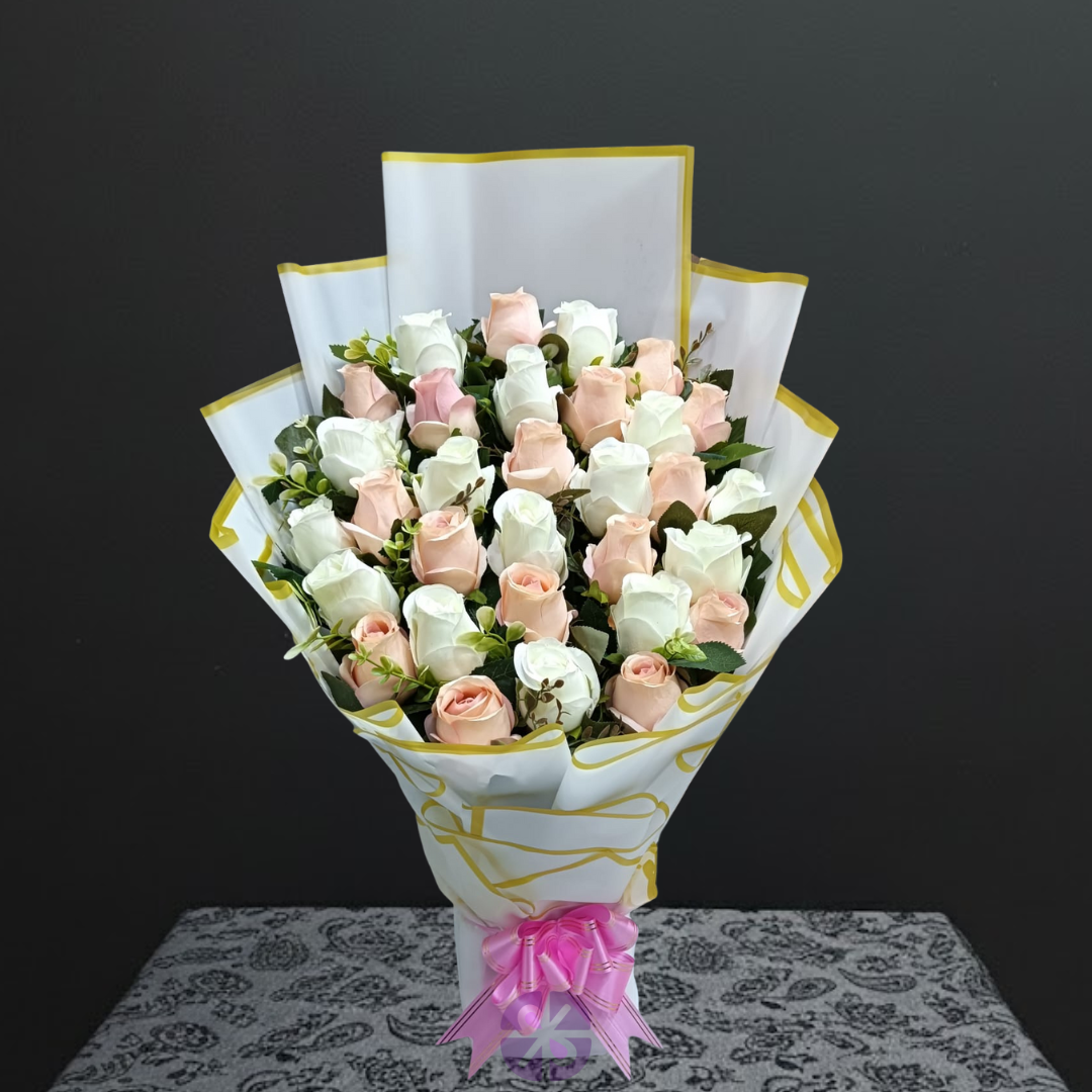 Tender Delight Artificial Rose Stand Bouquet