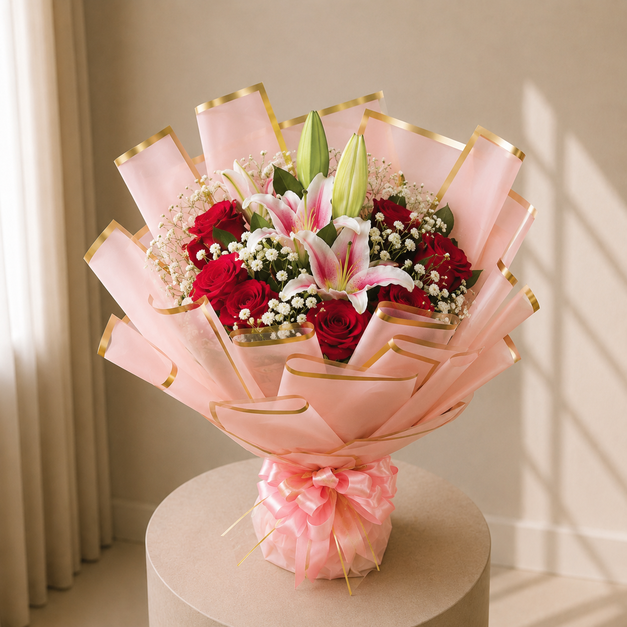 Romance Lily & Rose Bouquet