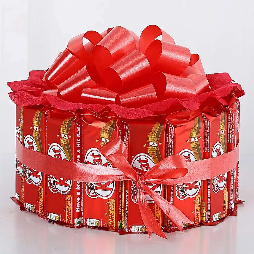 KitKat Chocolate Gift Box with Red Ribbon – Sweet Surprise for Every Occasion