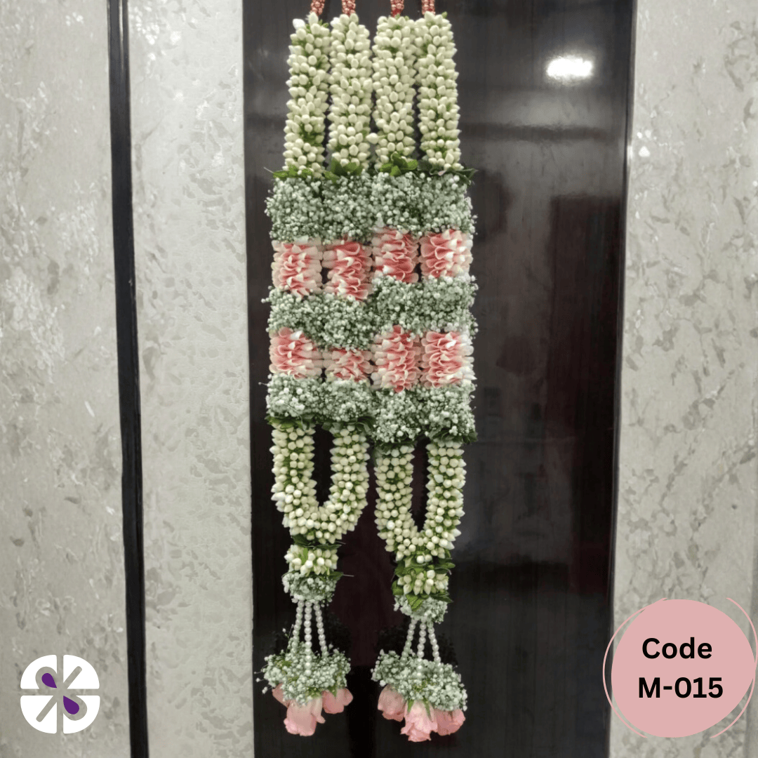 Ornate Baby Pink & White Multi-Section Wedding Garland