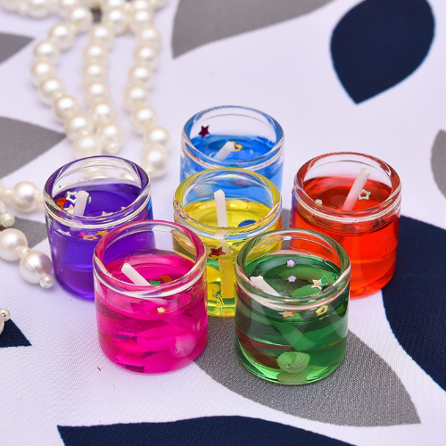 6-Piece Romantic Gel Shot Candles Set - Multicolored