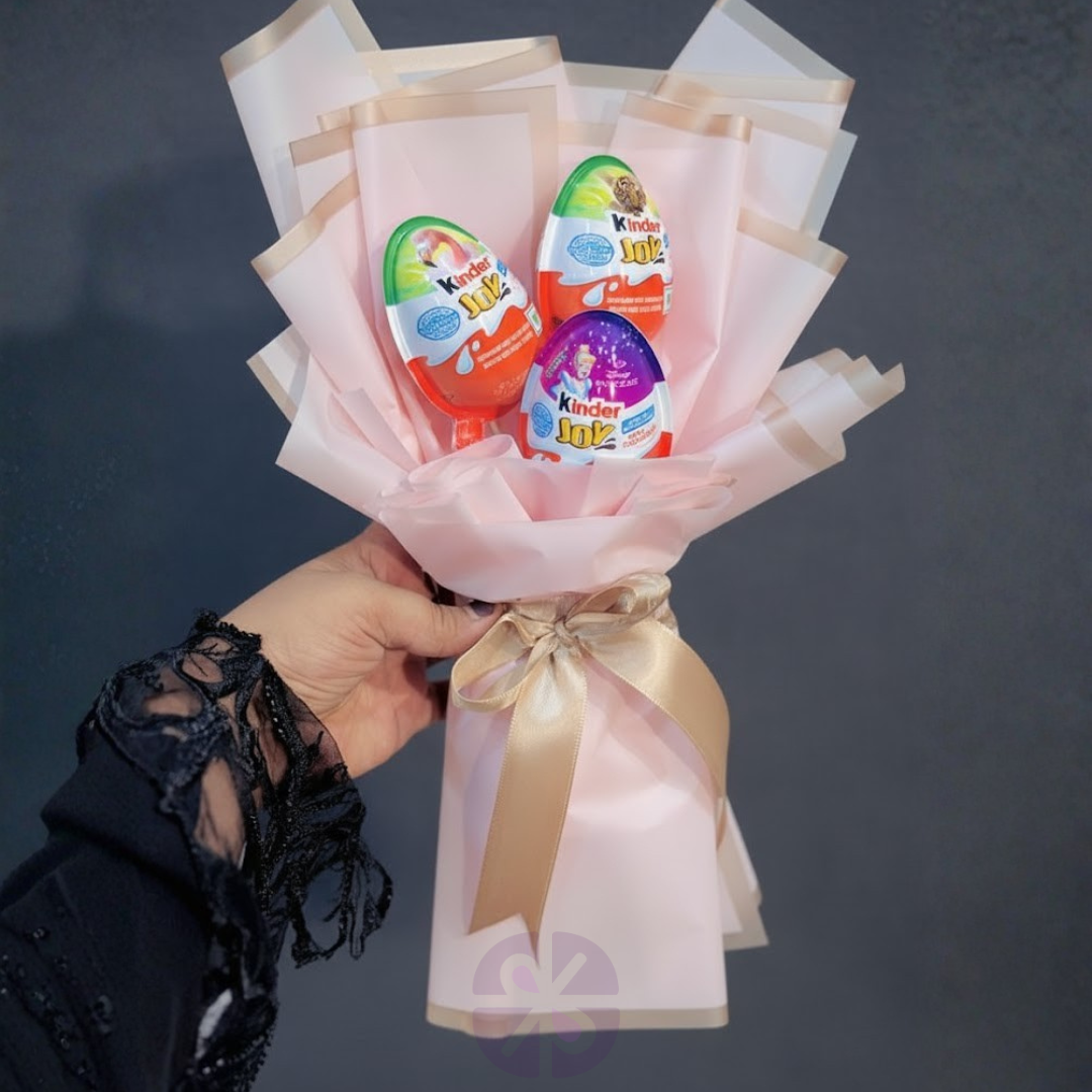 Cute 3 Kinder Joy Chocolate Bouquet Gift