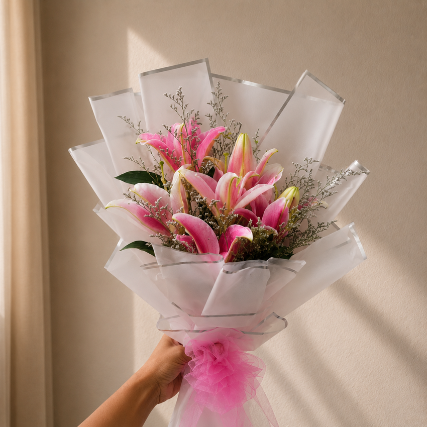 A Fragrant Pink Lily Bouquet