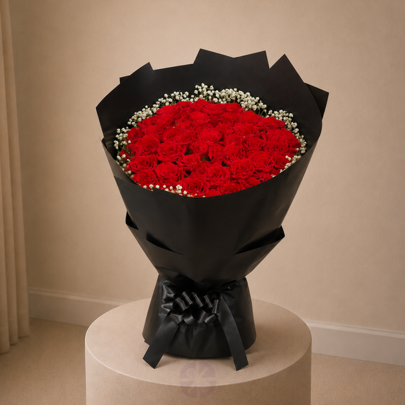 A Breathtaking 50 Red Rose Bouquet