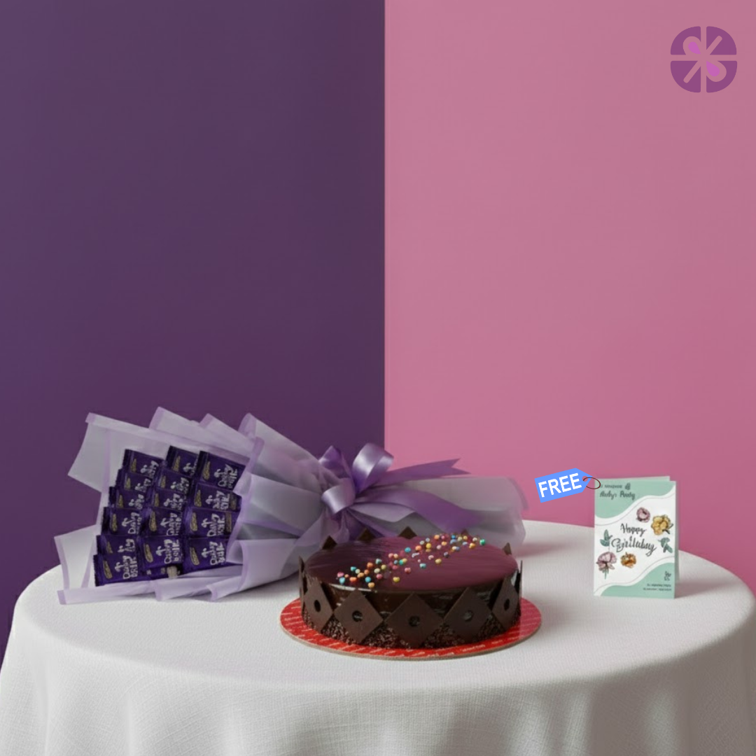 Sweet Celebration Dairy Milk Bouquet & Cake Combo Set
