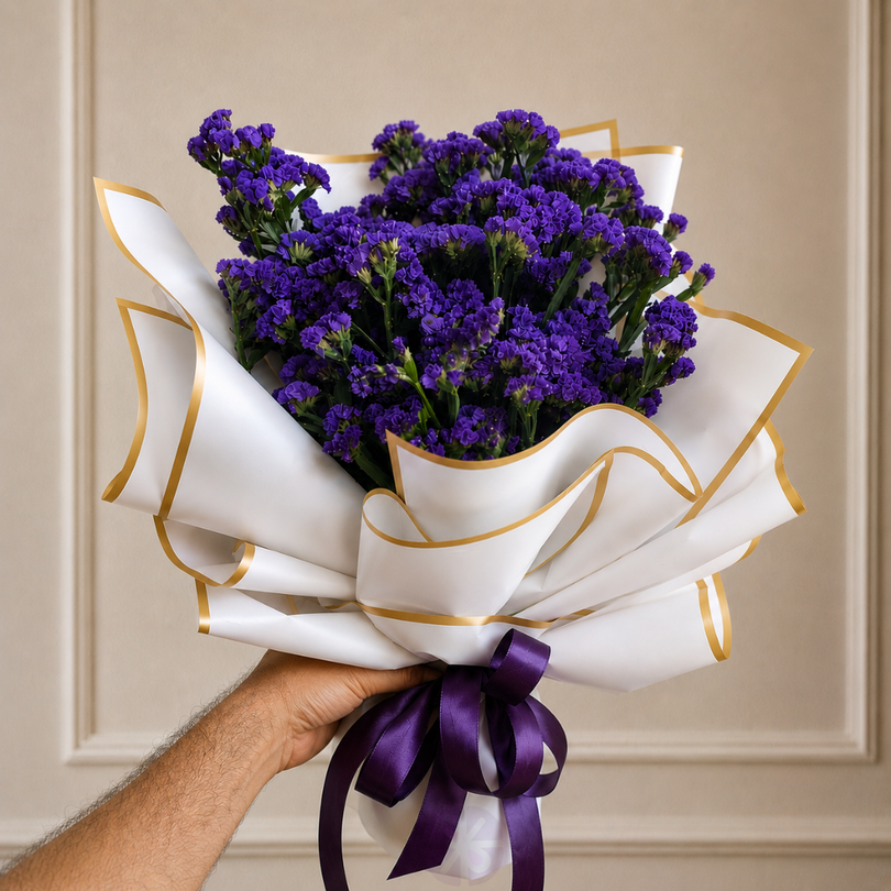 Premium Purple Statice Handy Bouquet