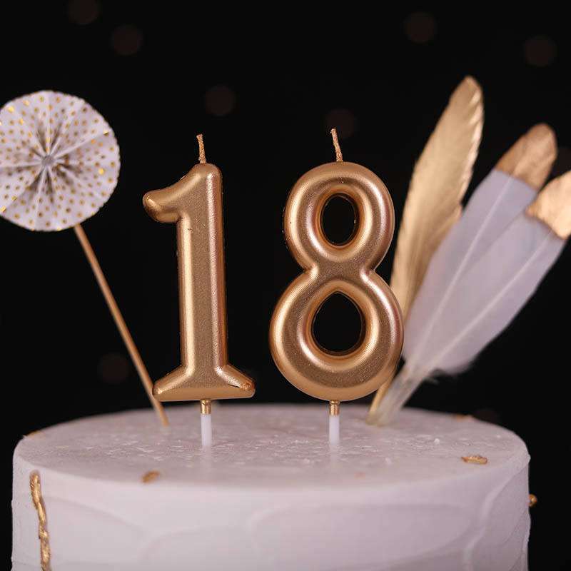 Premium Number Candle Collection: Luxurious Silver & Gold 0-9