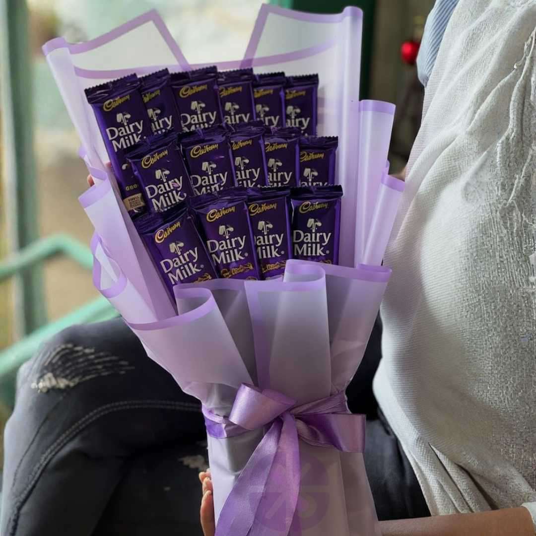 The Lilac Dream Cadbury Dairy Milk Hand Bouquet