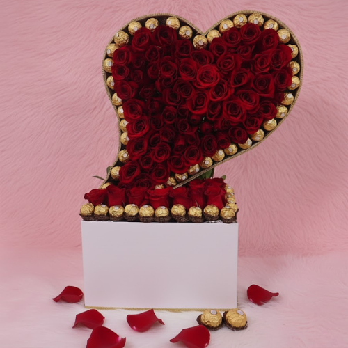 The Ultimate Sweet Rose & Ferrero Luxury Heart Box