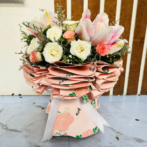 Sweetest Whisper Round Mini Lily & Rose Gift Bouquet