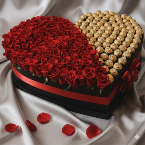 Signature Luxury Rose & Chocolate Heart Gift Box