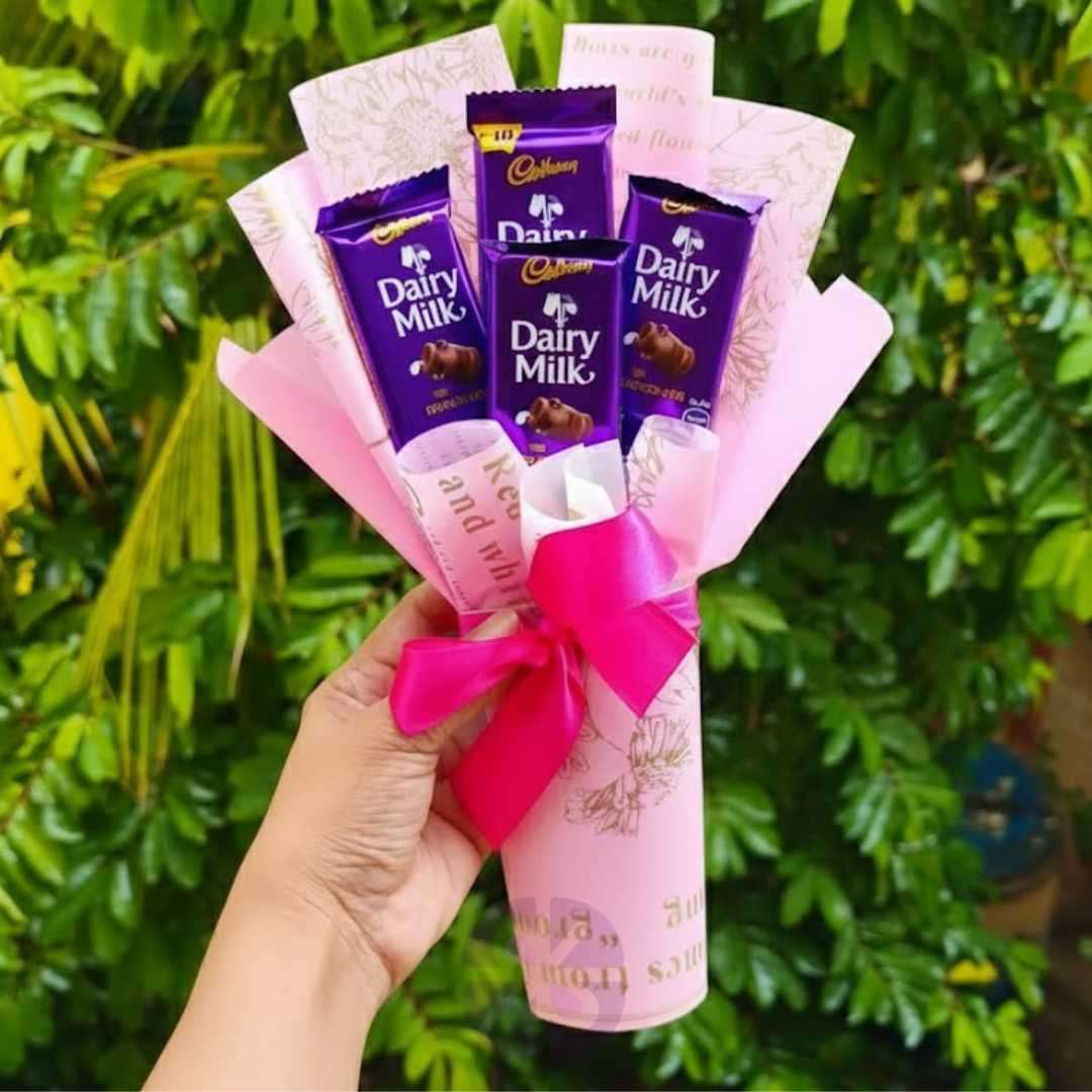 The Purple Dream Small Dairy Milk & Roselet Bouquet