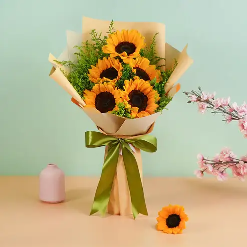 The Harvest 5 Sunflower & Greenery Bouquet