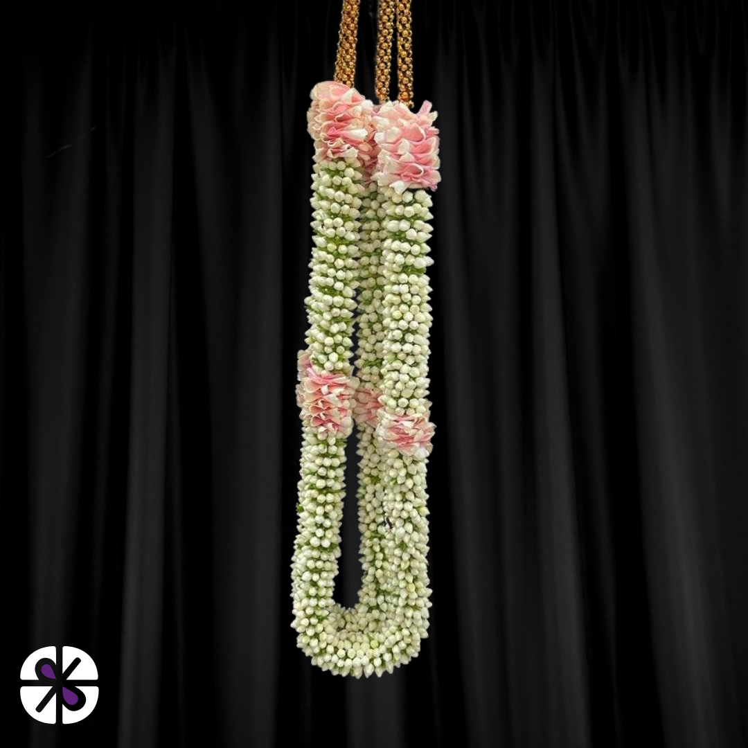 Premium Gajra and Pink Accent Traditional Jaimala