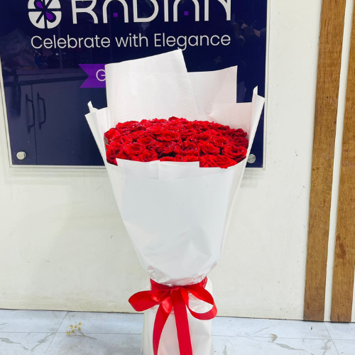 The Royal Red Princess 50 Rose Stand Bouquet